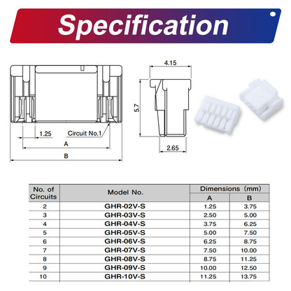 GH1.25 to Dupont 2.54 connector kit with pre-crimped 28AWG wires used in DIY electronics and prototyping