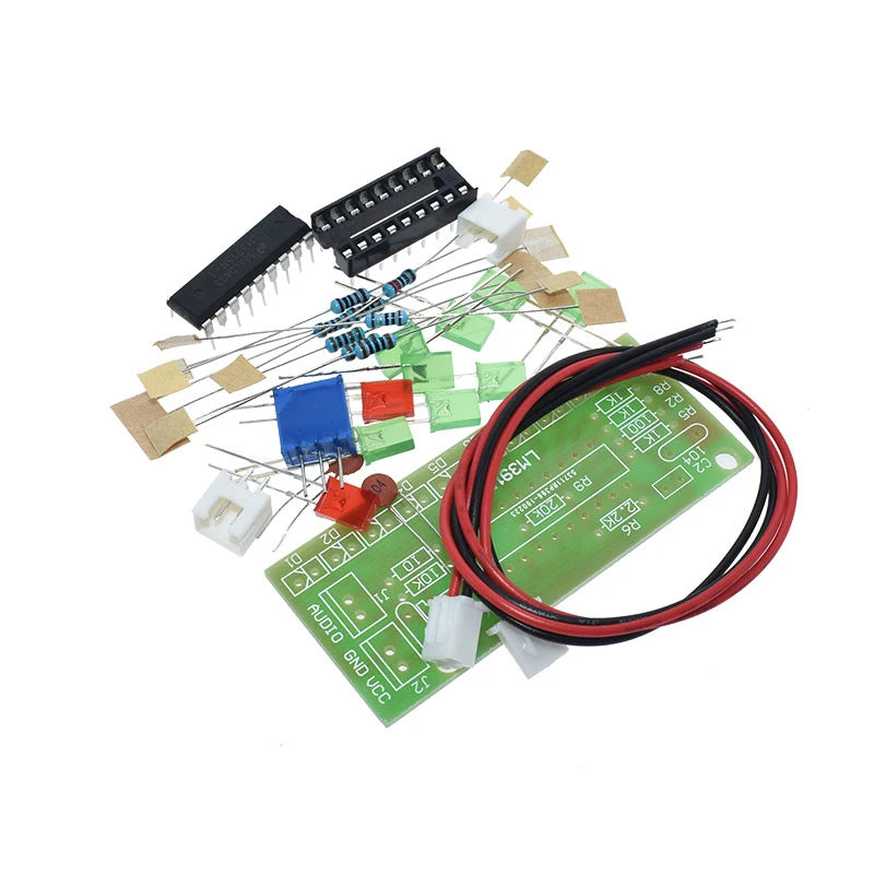 LM3915 10 LED Audio Spectrum Analyzer Level Indicator Kit 9V-12V DIY Electronics Soldering Practice