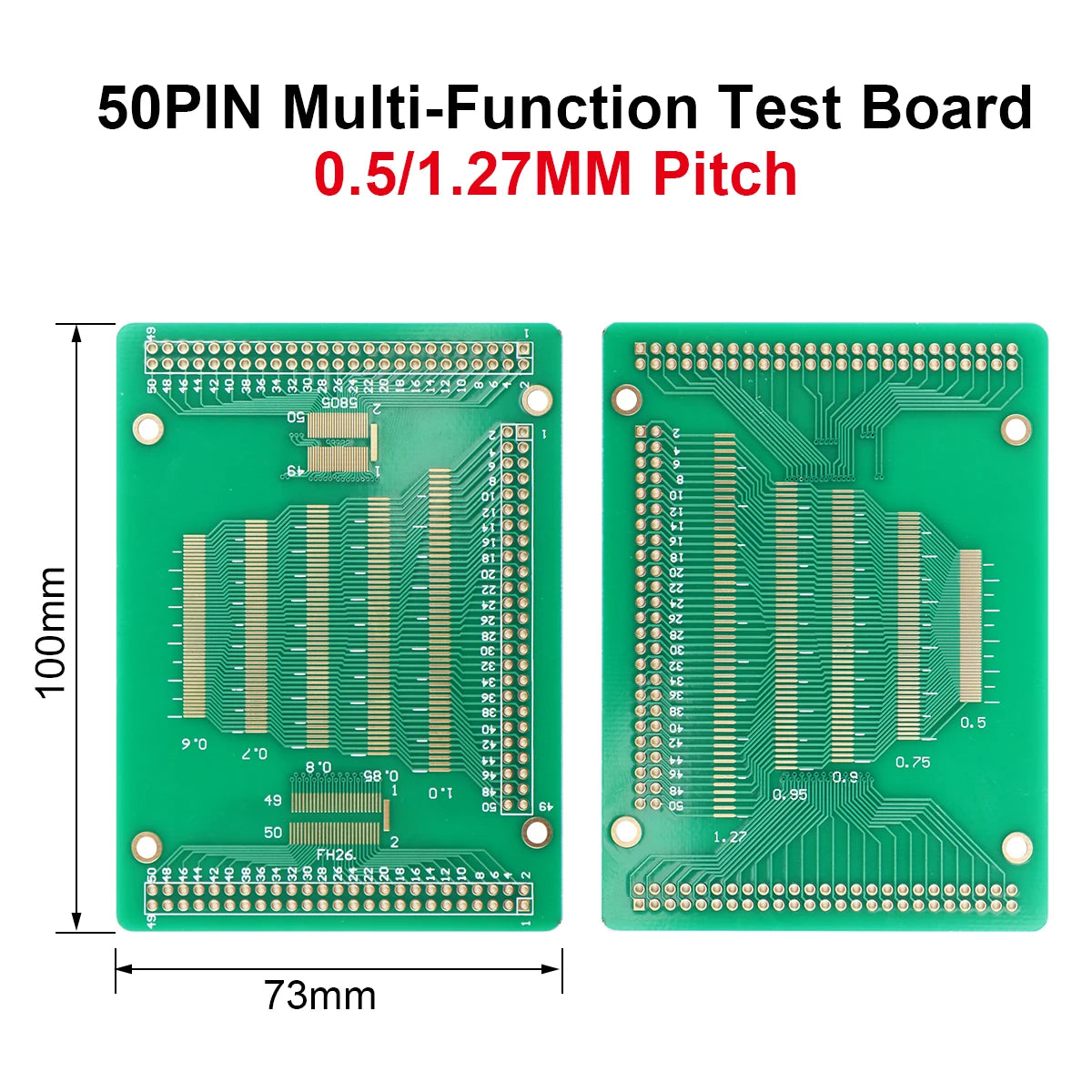 Multi-Function Transfer Test Board 50PIN 0.5–1.27mm Pitch for LCM TFT LCD