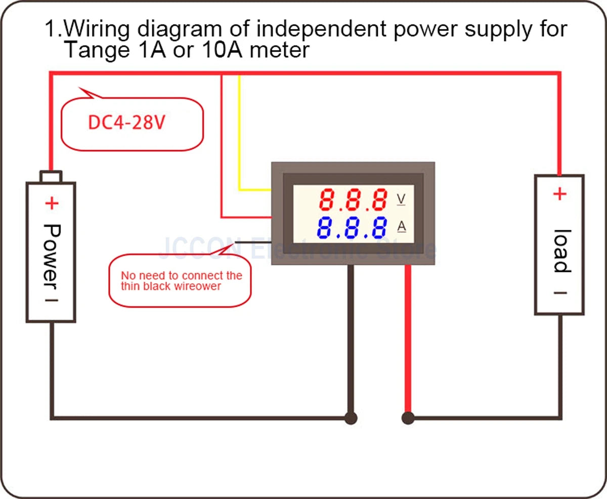 DC Dual Display Digital Voltmeter and Ammeter 0-100V 1A–100A LED Module DSN-VC288
