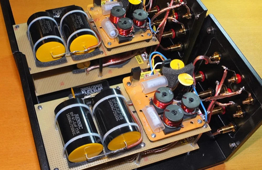 100V Horizontal Superior Electrolytic Audio Capacitor for Speaker Frequency Divider