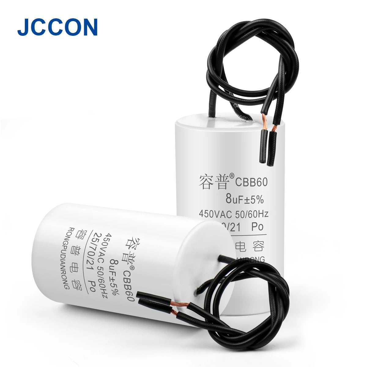 CBB60 Motor Run and Start Capacitor 450V AC 3–100µF for Washing Machines
