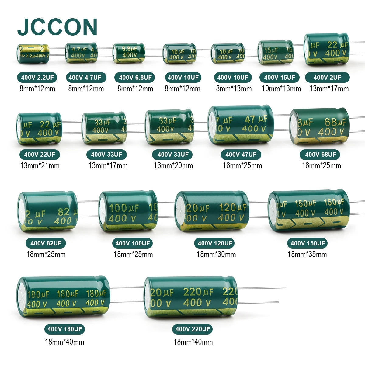 Aluminum Electrolytic Capacitor 400V 2.2uF–100uF High Frequency Low ESR
