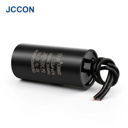 CBB60 Motor Run and Start Capacitor 450V AC 1.1–13µF for Water Pumps and Washing Machines