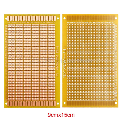 Bakelite PCB Prototype Board Single-Side Copper Experimental Circuit 5x7, 5x10cm Yellow