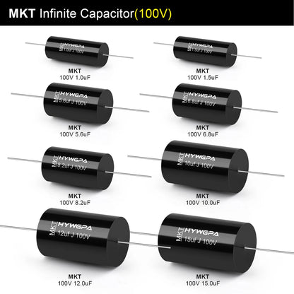 100V-250V MKP Axial Audio Capacitor for HiFi Crossover, Coupling & Frequency-Divided Speaker Applications