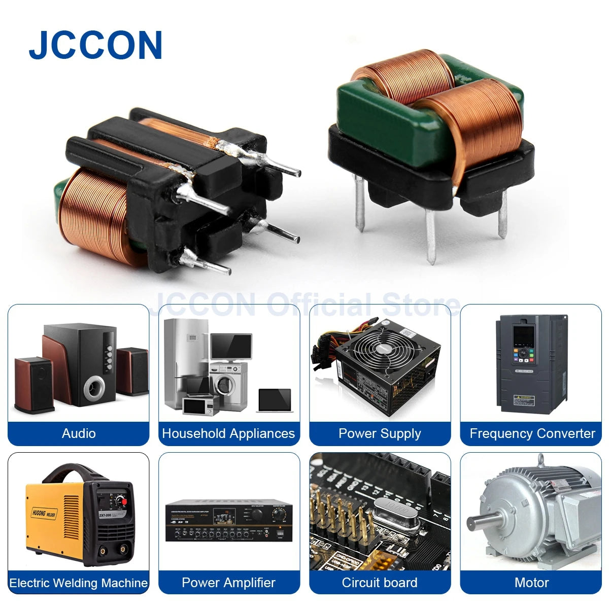 Common Mode Inductance Filter Toroidal Coil High Current Flat Copper Wire EMI Suppression Straight Pin 2mH–8mH