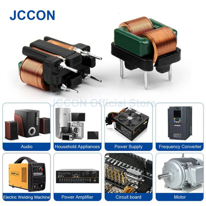 Common Mode Inductance Filter Toroidal Coil High Current Flat Copper Wire EMI Suppression Straight Pin 2mH–8mH