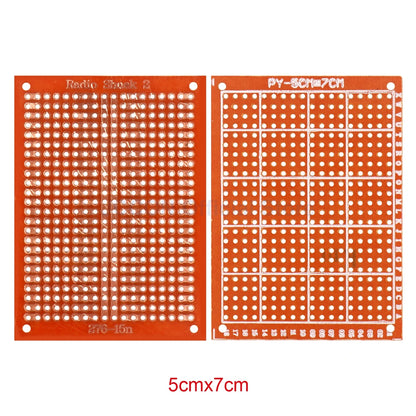 Bakelite PCB Prototype Board Single-Side Copper Experimental Circuit 5x7, 5x10cm Yellow