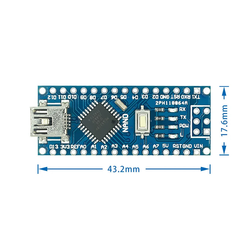 ATmega328P Nano V3.0 Development Board with CH340G USB 5V 16MHz Microcontroller for Arduino Projects