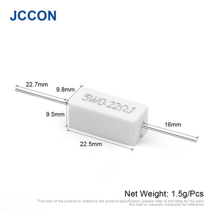 5W Cement Resistor 0.1Ω–10KΩ 5% Power Resistance Ceramic Cement