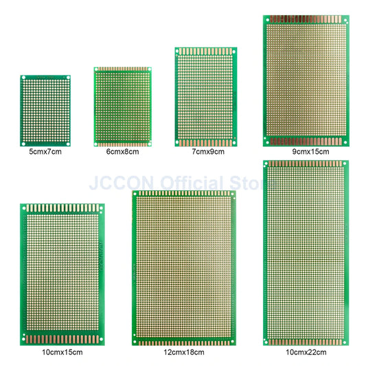 PCB Prototype Board Set 5x7, 6x8, 7x9, 9x15, 10x15, 10x22, 12x18cm Universal DIY Single-Hole Soldering Plates