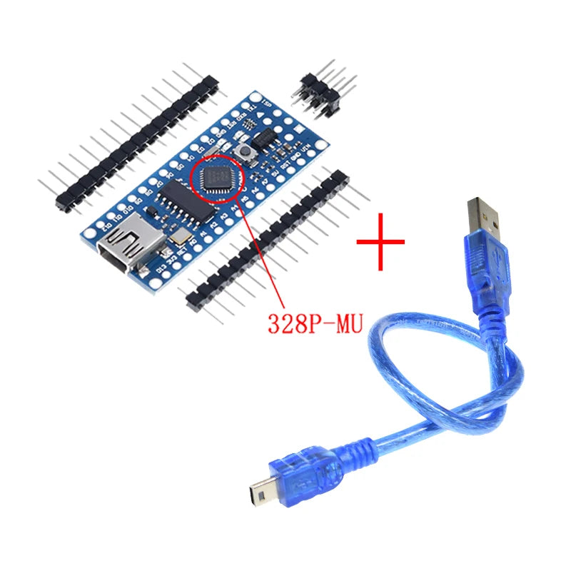 ATmega328P Nano V3.0 Development Board with CH340G USB 5V 16MHz Microcontroller for Arduino Projects