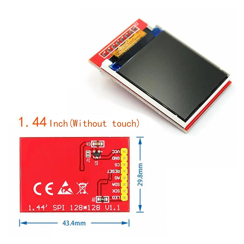 TFT Color LCD Display Module 1.44–2.8 Inch SPI Interface ST7735 ILI9225 ILI9341