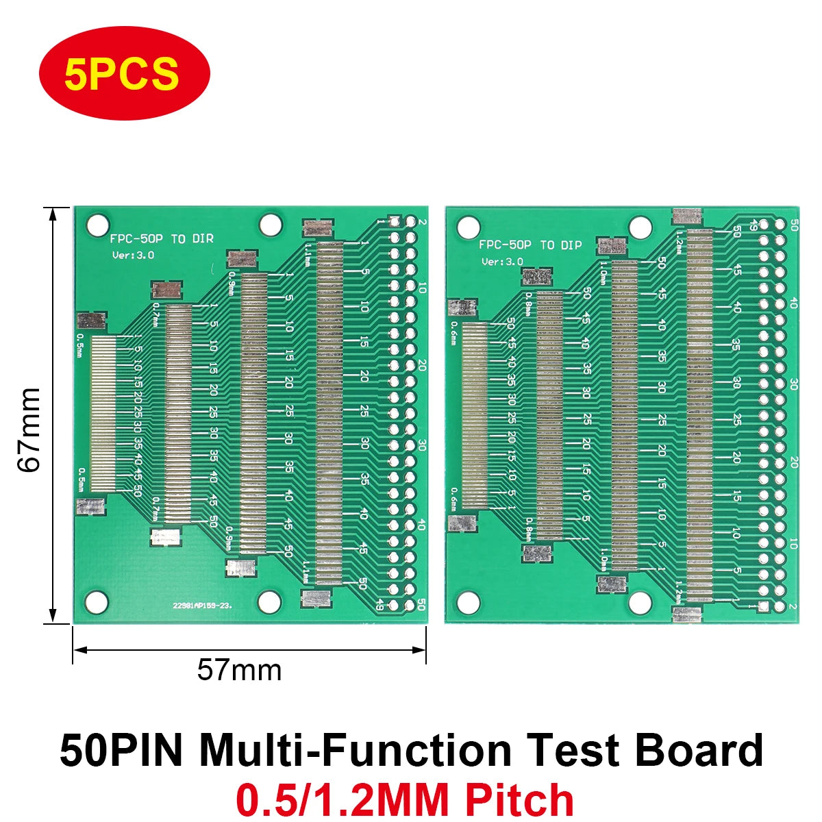 Multi-Function Transfer Test Board 50PIN 0.5–1.27mm Pitch for LCM TFT LCD