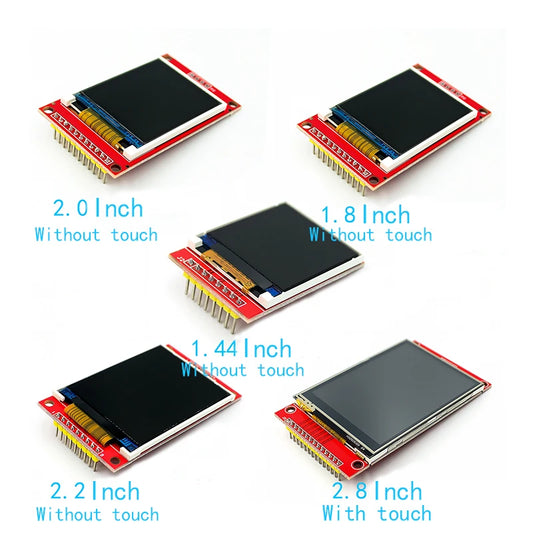 TFT Color LCD Display Module 1.44–2.8" — SPI, ST7735/ILI9341, SD Card, Arduino