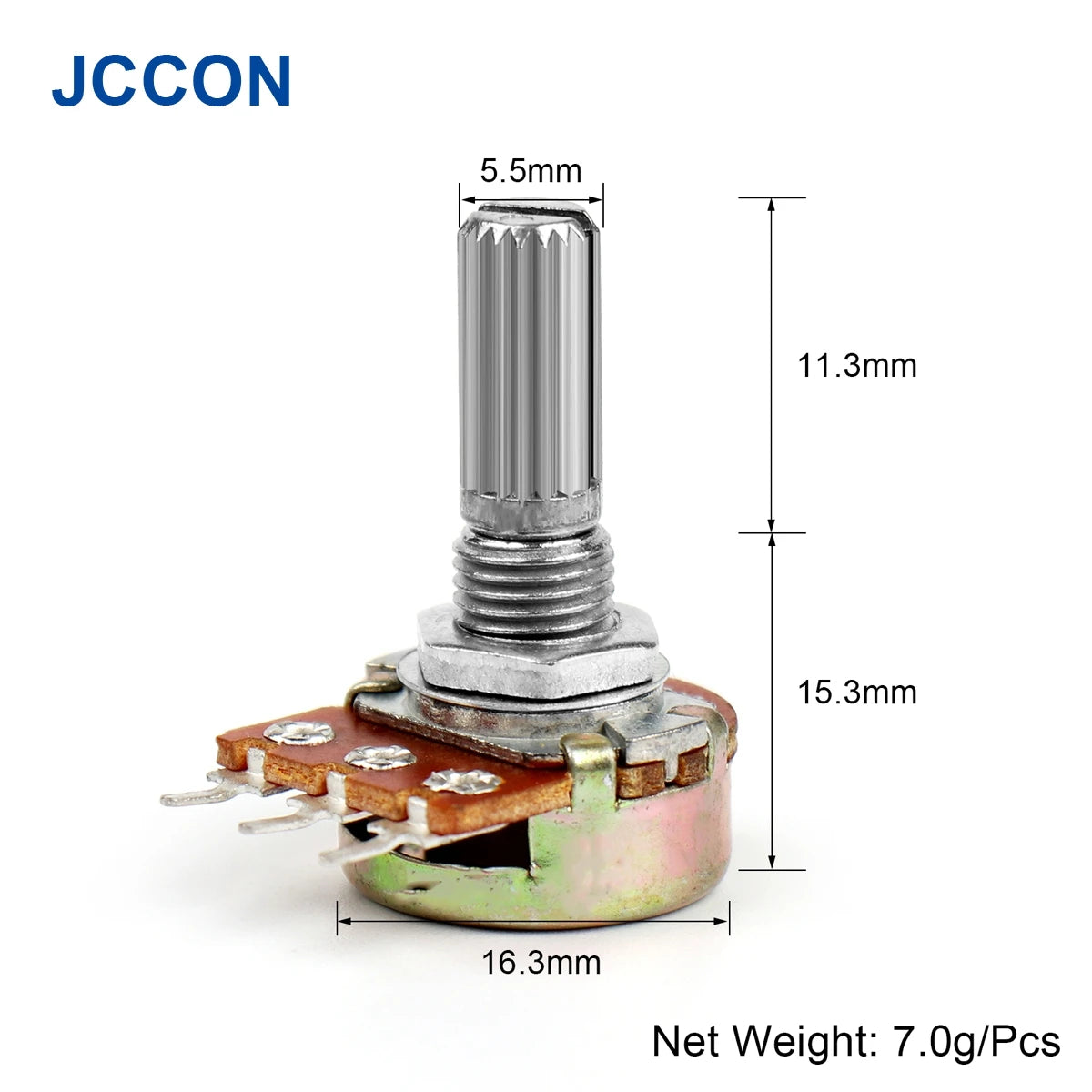 5Pcs WH148 B1K B2K B5K B10K B20K B50K B100K B500K 3Pin 20mm Shaft Amplifier Potentiometer 1K 2K 5K 10K 50K 100K 500K