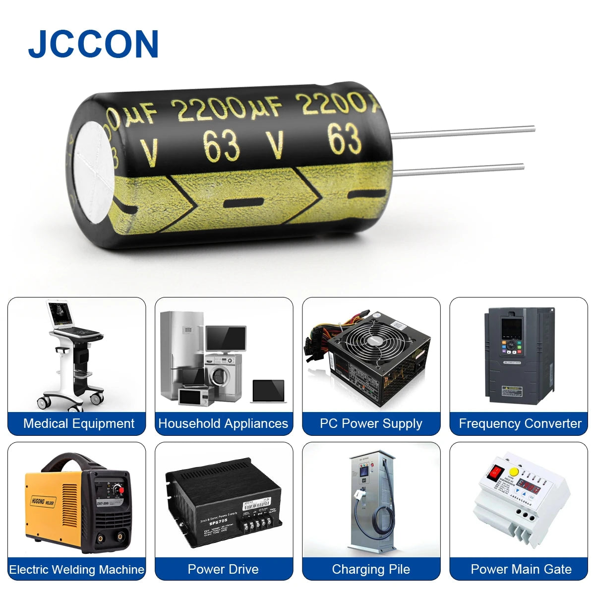 Aluminum Electrolytic Capacitor 63V 2200uF High Frequency Low ESR Low Resistance