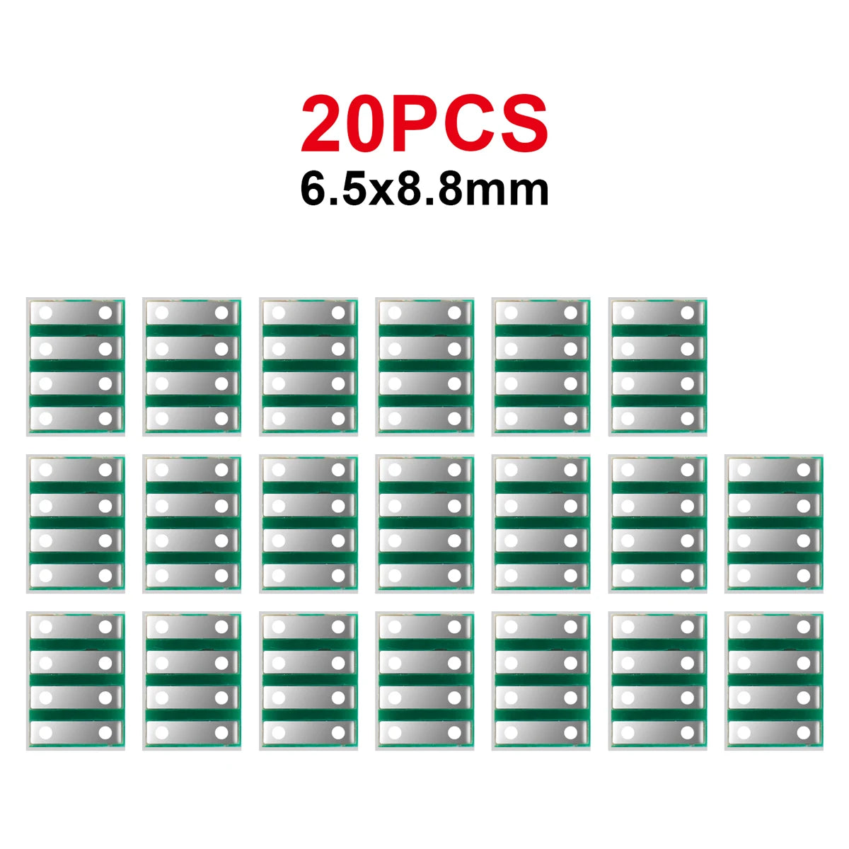Double-Sided PCB Pitch Adapter Converter Board Set DIY 6x11, 6x10, 7x10, 8x10, 8x12, 6.5x8.7mm