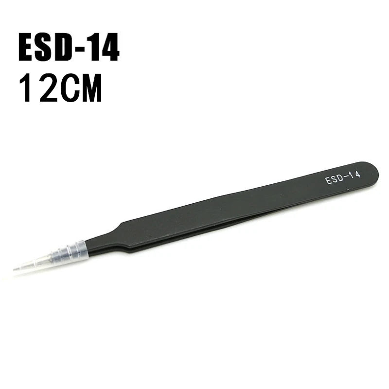 1.5mm Anti-Static Stainless Steel Tweezers – ESD Precision Set for Mobile Phone Repair
