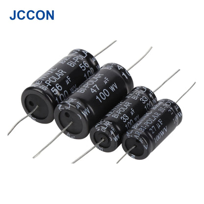 100V Horizontal Non-Polar Electrolytic Capacitor for Audiophile Audio & Car Speakers