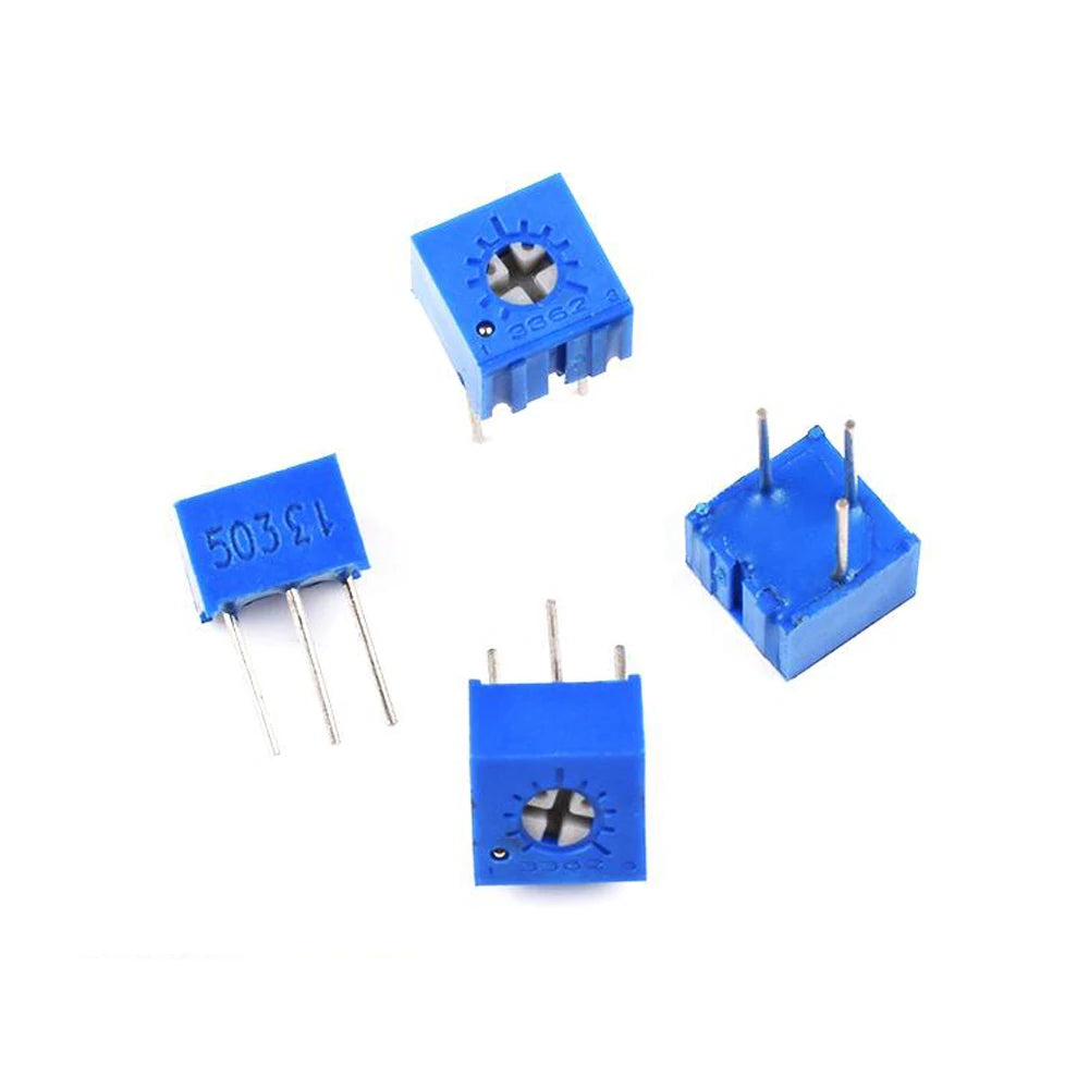 5pcs 3362P Trimmer Potentiometer Adjustable Resistor 500R 1K 2K 5K 10K 20K 50K 100K Variable Precision Trimpot