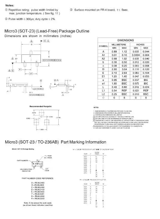 10PCS IRLML2502 SOT-23 N-Channel MOSFET SMD IC Chipset