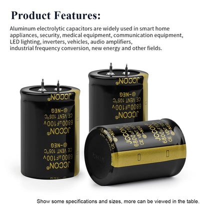 Audio Electrolytic Capacitor 100V 1000uF 2200uF 3300uF 4700uF Low ESR High Frequency for Hifi Amplifier Speaker