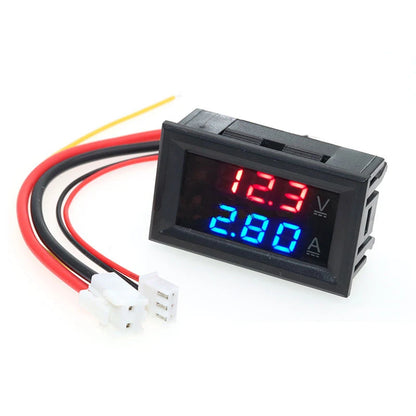 0.28" LED DC Digital Voltmeter Ammeter 2-in-1 12V/24V Panel Volt Amp Gauge Dual Display