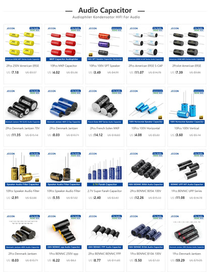 100V Vertical MKP Polypropylene Audio Capacitor 1.5µF-3.3µF for Speaker Frequency Divider & Crossover
