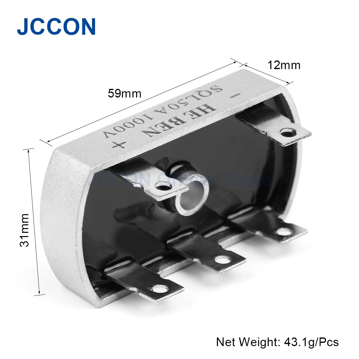 Three Phase PWM Rectifier SQL50A 1000V Bridge Diode 50A Aluminum Case for Industrial Power Supply