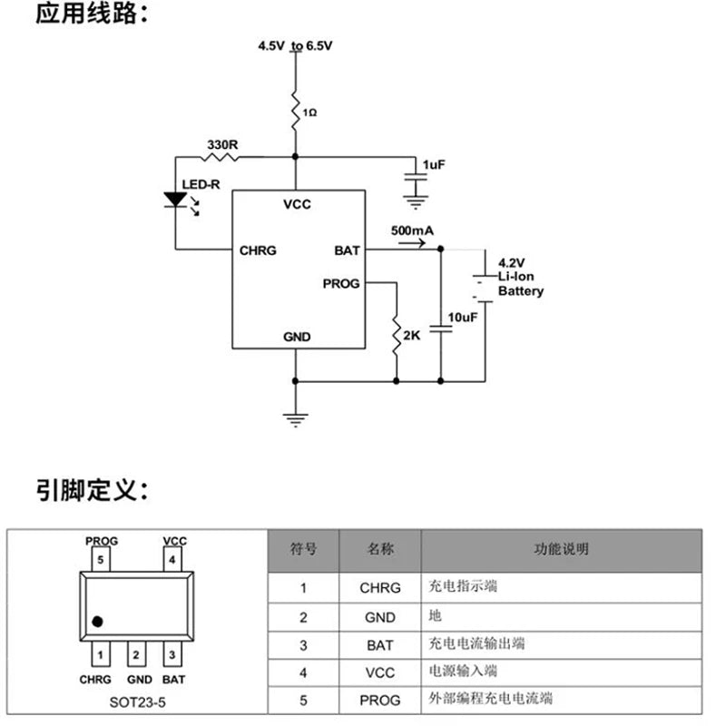 10PCS LTC4054 SOT-23-5 Lithium-Ion Battery Charger SMD IC Chipset for 3.7V Li-ion Cells
