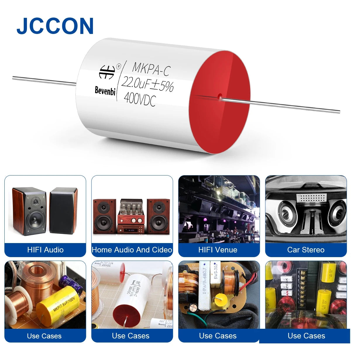 400V MKP Metallized Polypropylene Film Audio Capacitor 0.68µF-20µF for HiFi Frequency Divider