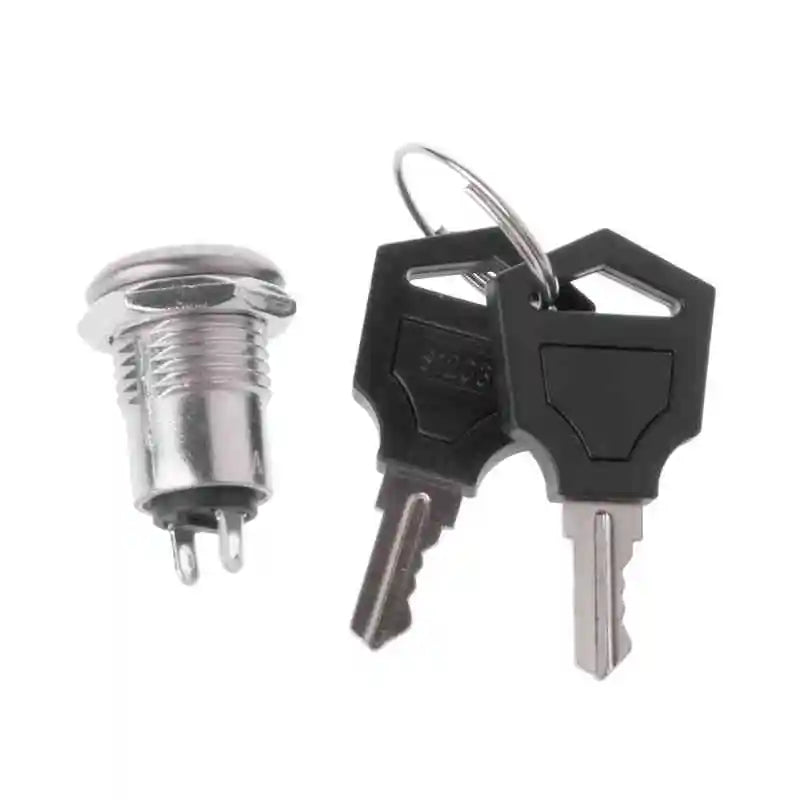 12mm Stainless Steel Electronic Key Lock Switch ON/OFF Power Security S1203 2PIN 2 Keys