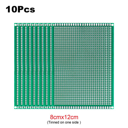PCB Stripboard Prototype Board Single-Side Universal Prototyping 2x8, 3x7, 4x6, 5x7, 6x8, 7x9, 8x12, 9x10 Soldering