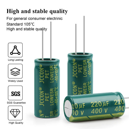 Aluminum Electrolytic Capacitor 400V 2.2uF–100uF High Frequency Low ESR