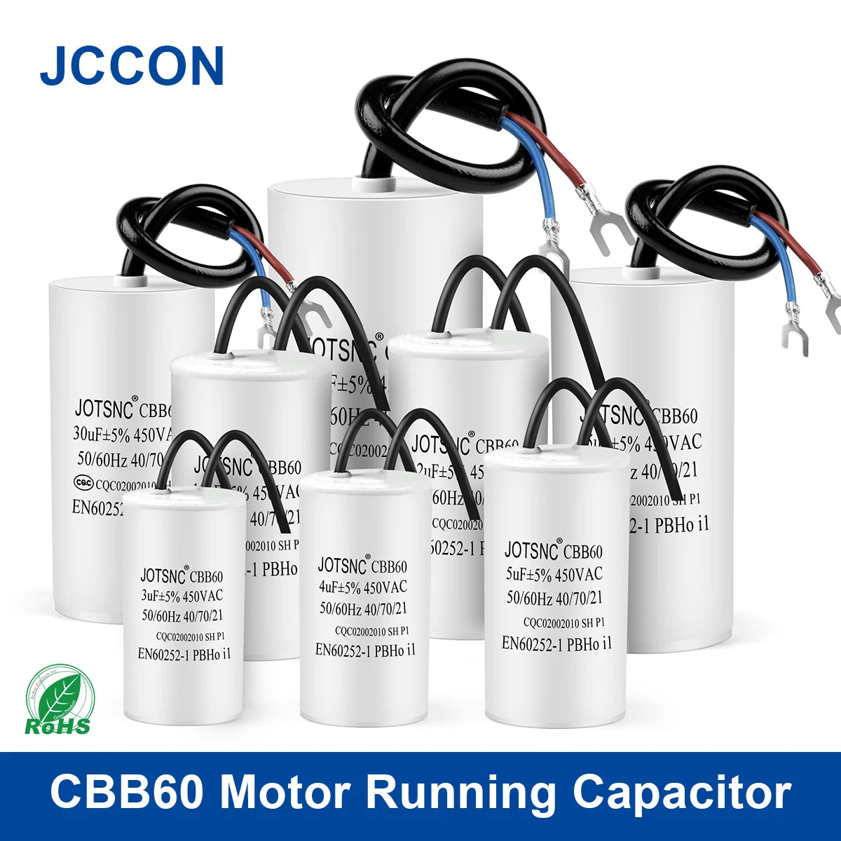 CBB60 Motor Run and Start Capacitor 450V AC 3µF–80µF for Water Pumps