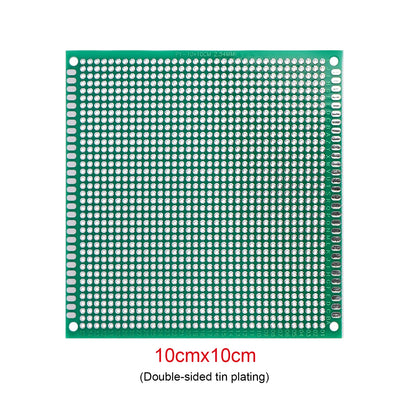 Double-Sided PCB Prototype Board Set Universal DIY Printed Circuit 10x10, 10x15, 10x22, 12x18, 13x25, 15x20, 18x30, 20x30cm Protoboard