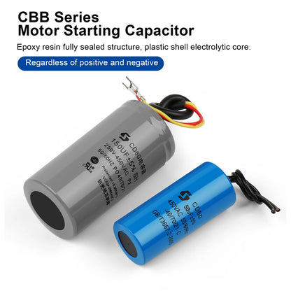 CD60 Motor Start and Run Capacitor 450V 50µF–400µF