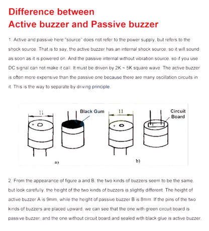 5pcs Active Buzzer 3V 5V 12V Magnetic Continuous Beep Tone Module for Arduino Projects