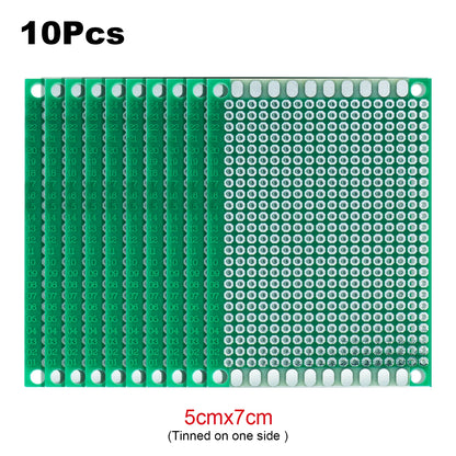 PCB Stripboard Prototype Board Single-Side Universal Prototyping 2x8, 3x7, 4x6, 5x7, 6x8, 7x9, 8x12, 9x10 Soldering