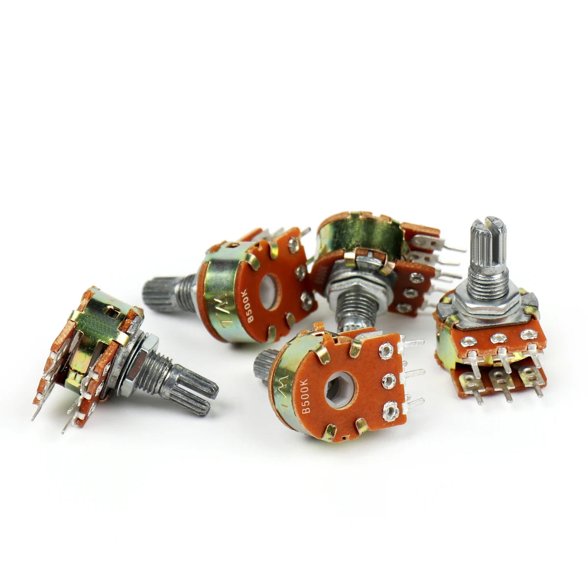 WH148 Dual Stereo Amplifier Potentiometer 1K–500KΩ 6-Pin 15mm Shaft