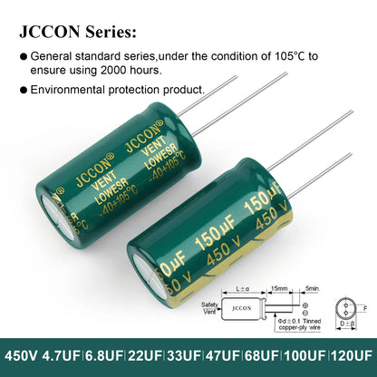Aluminum Electrolytic Capacitor High Frequency Low ESR 6.3V–450V 100uF–1000uF