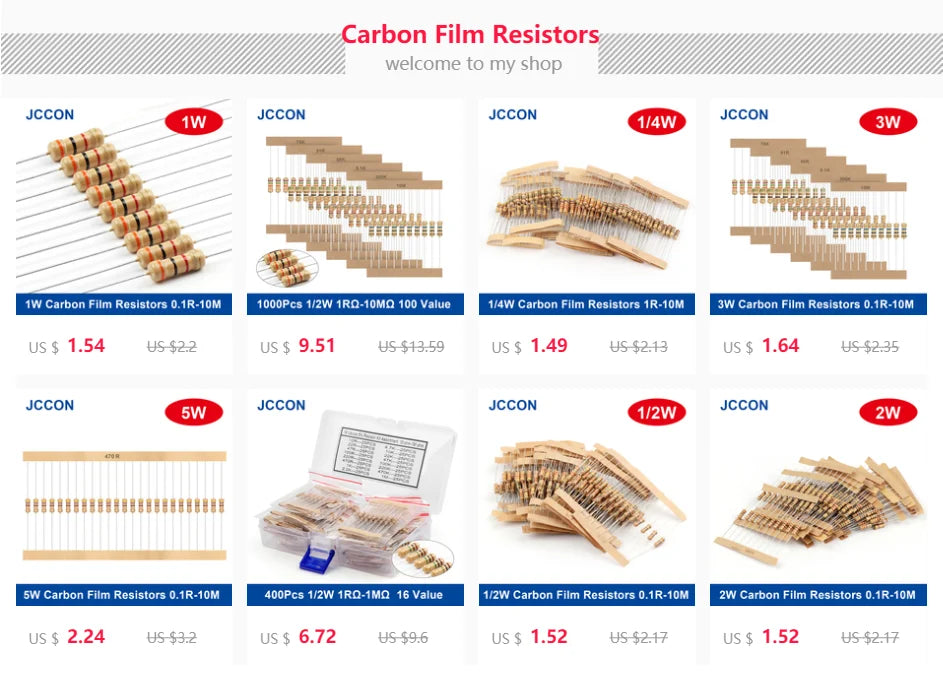 10W Cement Resistor 250V Power Resistance SQP IOW 1.1Ω–18Ω Ceramic Cement