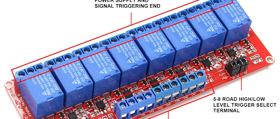 5V 12V 24V Multi-Channel Relay Module Board with Optocoupler for Arduino High/Low Level Trigger