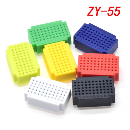 7pcs/1set ZY-25/55 Mini Solderless Breadboard PCB Test Board Kit