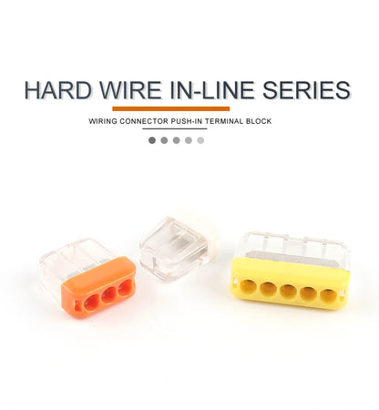 50PCS 2/3/5 Pin Fast Easy Wire Splicing Connector Terminal Block Compact Push-in Conductor AWG 20-14
