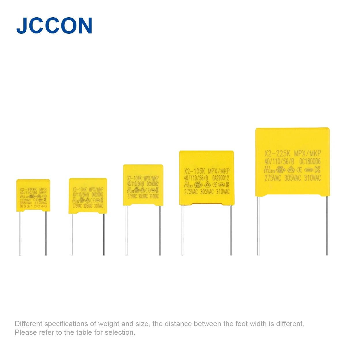 X2 Polypropylene Film Capacitors 275VAC 0.1µF–0.56µF