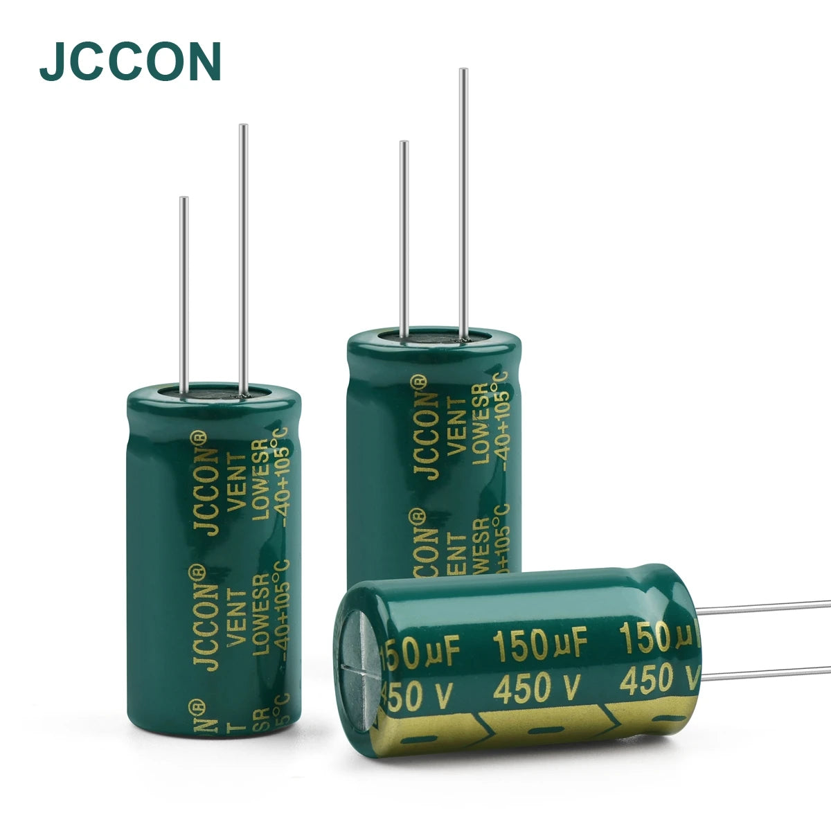 JCCON Aluminum Electrolytic Capacitor | High Frequency Low ESR | 6.3V-450V, 100UF-470UF | For Audio & Power Supply