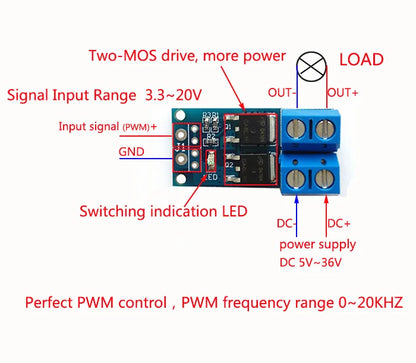 15A 400W MOSFET Trigger Switch Drive Module with PWM Control for Arduino